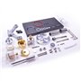 Metalakaer Kit de modélisation moteur Stirling entièrement en métal, moteur thermique avec 4 lumières LED et base en métal noir,