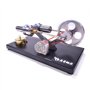 Metalakaer Kit de modélisation moteur Stirling entièrement en métal, moteur thermique avec 4 lumières LED et base en métal noir,