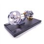 Metalakaer Kit de modélisation moteur Stirling entièrement en métal, moteur thermique avec 4 lumières LED et base en métal noir,