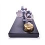 Metalakaer Kit de modélisation moteur Stirling entièrement en métal, moteur thermique avec 4 lumières LED et base en métal noir,