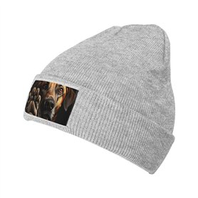 Casquette unisexe en laine tricotée pour adulte avec patte d'animal de compagnie pour le sport et l'extérieur