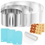 Sutowe Cercle a Patisserie Reglable Cercle Gateau Extensible Ø 16-29 cm en Acier Inoxydable avec 1PCS Colliers à Gâteau Transpar