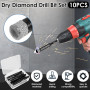 Lot de 10 forets diamantés secs - Embouts de perçage Diamond Tile - Carbid résistant à l'usure - Carrelage de forage - Scies rap