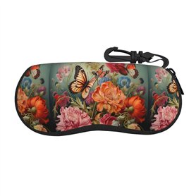 YHBLYKXP Étui à lunettes multifonction avec imprimé fleurs et papillons pour lunettes de soleil