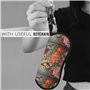 YHBLYKXP Étui à lunettes multifonction avec imprimé fleurs et papillons pour lunettes de soleil, portefeuille, bijoux et trousse