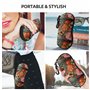 YHBLYKXP Étui à lunettes multifonction avec imprimé fleurs et papillons pour lunettes de soleil, portefeuille, bijoux et trousse