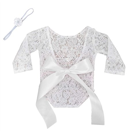 Amorar Bébé Fille Jumpsuit Robes Barboteuse Outfit Nouveau-Né Photographie Prop Bébé Vêtements Dentelle Combinaison Mignon Body