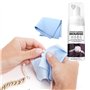 Geardeangloow Solution de nettoyage de bijoux avec chiffon de nettoyage pour boucles d'oreilles brillant, blanc, 13 x 3.6 cm