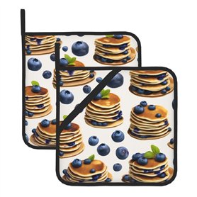 SHuWeiD Blueberry pancakes03 Lot de 2 maniques isolées pour enlever le couvercle