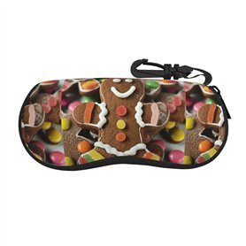 SHuWeiD Gingerbread Man Candy Étui à lunettes ultra léger et flexible Compatible avec la plupart des lunettes