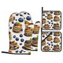 Blueberry pancakes03 Ensemble de 4 pièces de cuisson isolées pour four à micro-ondes