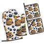 Blueberry pancakes03 Ensemble de 4 pièces de cuisson isolées pour four à micro-ondes, fours et grillades en plein air