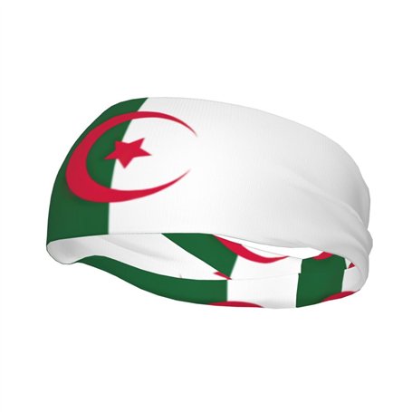 Bandeaux bandanas imprimés drapeau de l'Algérie - Léger et respirant - Pour la course à pied - Idéal pour les cheveux longs