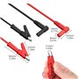 2 Pcs Fiche Banana à Pince Crocodile électriques fils Multimètre cable de Test Sonde Cordon Alligator Flexible Câble de Test Pou