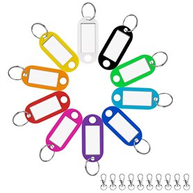 Lot de 10 porte-clés avec étiquettes inscriptibles