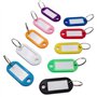 Lot de 10 porte-clés avec étiquettes inscriptibles, 10 mousquetons, porte-clés en acier inoxydable et plastique, avec passants, 