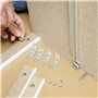 Lot de 8 ancrages de meubles, ancrages muraux anti-basculement en acier inoxydable pour meubles, avec vis et 8 cordons multifonc