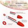 Fiyuer 7 Pcs Pinces Cuisine en Acier Silicone Pince à Salade Inox Outil de Cuisson pour Le Barbecue Le Buffet Le Grillade et Sal