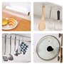 Lot de 24 crochets muraux et de plafond adhésifs et résistants pour salle de bains et cuisine, 10 kg (max), avec crochets en aci