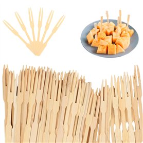 160 Pièces Fourchettes à Cocktail de Bambou