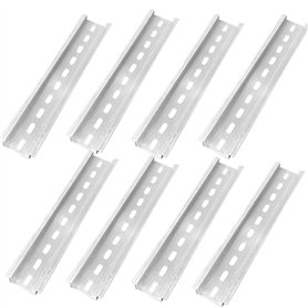 Lot de 8 rails DIN en aluminium - Rails porteurs inoxydables pour armoire de distribution et armoire de commande - Montage sur r