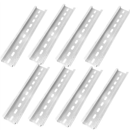 Lot de 8 rails DIN en aluminium - Rails porteurs inoxydables pour armoire de distribution et armoire de commande - Montage sur r