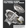 Lot de 3 vis creuses pour évier de cuisine - Vis creuse pour évier - Vis à tamis - En acier inoxydable - 35 mm - Idéal pour les 