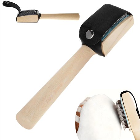 Brosse à chaussures de danse pour ruguer les semelles en cuir – Brosse à gratter professionnelle avec manche en bois avec étui d