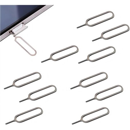 GSKQCRPR Lot de 10 outils d'éjection de carte SIM – Broches métalliques universelles pour iPhone/Samsung/Android