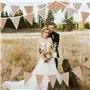 Enjoygoeu 10 M Guirlande Bannière Vintage en Toile de Jute, 48 Pieces Fanion Bunting pour Mariage Anniversaire Noël Plein Air et