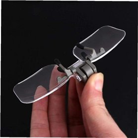 2X Lunettes Style Loupe Loupe avec Clip pour Livres de Lecture