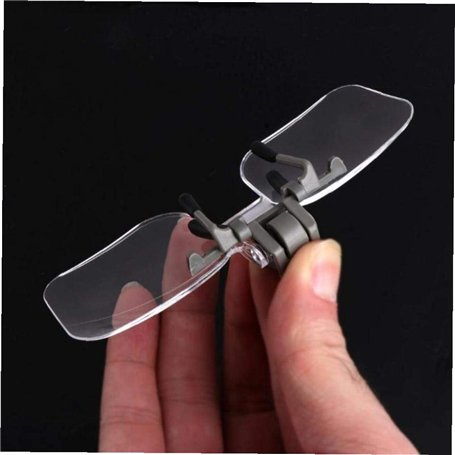 2X Lunettes Style Loupe Loupe avec Clip pour Livres de Lecture