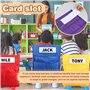 GUIJZSLTRG Lot de 6 poches pour chaise de salle de classe avec étiquette de nom d'étudiant, tableau de poche avec 3 poches spaci