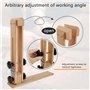 Poney en cuir rotatif à 180 ° en bois et cuir - Table pliable - Pince à coudre réglable - Poney professionnel - Pour couture à l