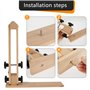 Poney en cuir rotatif à 180 ° en bois et cuir - Table pliable - Pince à coudre réglable - Poney professionnel - Pour couture à l