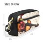 Domoko Trousse rétro en cuir PU avec motif violon et rose