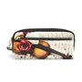Domoko Trousse rétro en cuir PU avec motif violon et rose