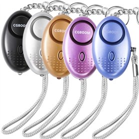 Zjmirensho Forepin Alarme de sécurité personnelle Porte-clés Alarme d'auto-défense LED Lampe Torche jusqu'à 140 DB