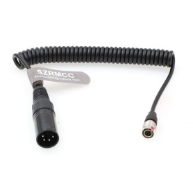 SZRMCC Câble d'alimentation enroulé pour appareils sonores Zoom F8 F4 Zaxcom XLR 4 Broches mâle à Hirose 4 Broches mâle