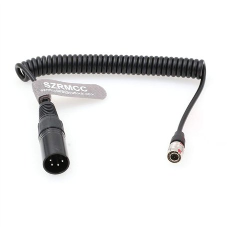 SZRMCC Câble d'alimentation enroulé pour appareils sonores Zoom F8 F4 Zaxcom XLR 4 Broches mâle à Hirose 4 Broches mâle