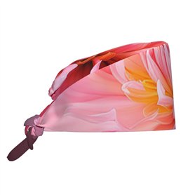 POCUK Bonnet de cuisine confortable avec sangle réglable Motif fleur Rose
