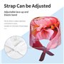 POCUK Bonnet de cuisine confortable avec sangle réglable Motif fleur Rose, Noir , taille unique