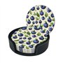 Blueberry Pattern03 Rotundity Lot de 6 dessous de verre en cuir pour table basse