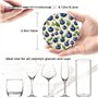 Blueberry Pattern03 Rotundity Lot de 6 dessous de verre en cuir pour table basse