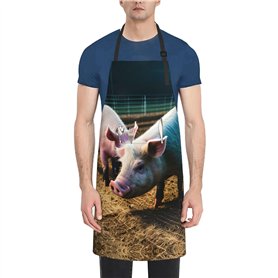 Tablier de cuisine en tissu Oxford pour adulte Motif cochons dans la ferme