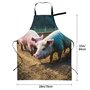 Tablier de cuisine en tissu Oxford pour adulte Motif cochons dans la ferme, noir, taille unique