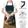 Tablier de cuisine en tissu Oxford pour adulte Motif cochons dans la ferme, noir, taille unique