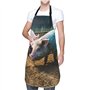 Tablier de cuisine en tissu Oxford pour adulte Motif cochons dans la ferme, noir, taille unique