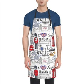 Tablier de cuisine en tissu Oxford I Love London pour adulte