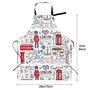 Tablier de cuisine en tissu Oxford I Love London pour adulte, noir, taille unique